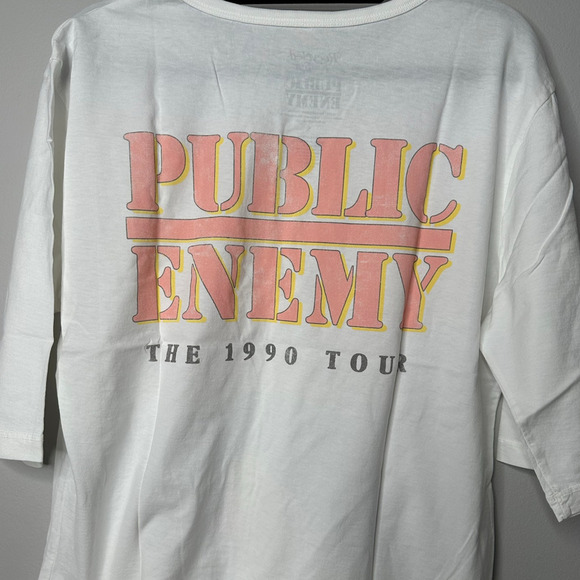 NWT Recycled Karma Public Enemy Fight the Power Tour White T-Shirt Sz M - Picture 2 of 3